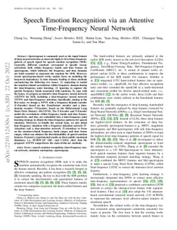Speech Emotion Recognition via an Attentive Time-Frequency Neural
  Network
