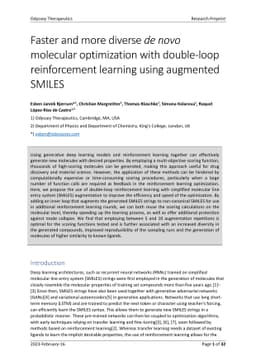 Faster and more diverse de novo molecular optimization with double-loop
  reinforcement learning using augmented SMILES