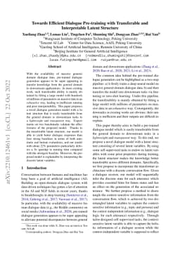 Towards Efficient Dialogue Pre-training with Transferable and
  Interpretable Latent Structure