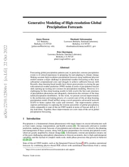 Generative Modeling of High-resolution Global Precipitation Forecasts