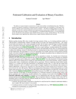 Federated Calibration and Evaluation of Binary Classifiers