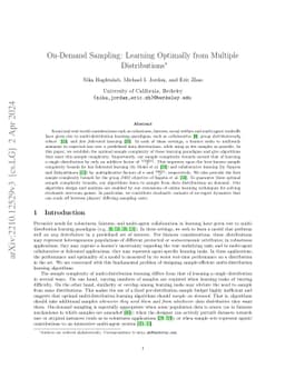On-Demand Sampling: Learning Optimally from Multiple Distributions