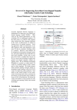 EntityCS: Improving Zero-Shot Cross-lingual Transfer with Entity-Centric
  Code Switching