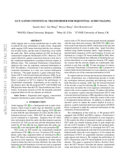 GCT: Gated Contextual Transformer for Sequential Audio Tagging