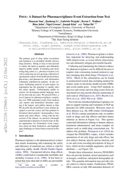 PHEE: A Dataset for Pharmacovigilance Event Extraction from Text