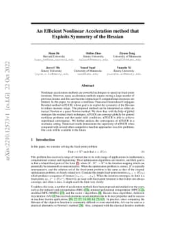 An Efficient Nonlinear Acceleration method that Exploits Symmetry of the
  Hessian