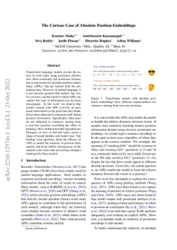 The Curious Case of Absolute Position Embeddings