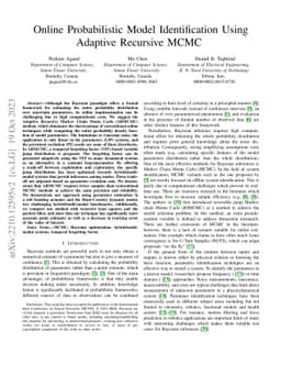 Online Probabilistic Model Identification using Adaptive Recursive MCMC