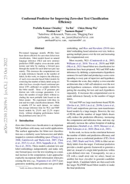 Conformal Predictor for Improving Zero-shot Text Classification
  Efficiency