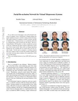 Facial De-occlusion Network for Virtual Telepresence Systems