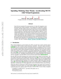Spending Thinking Time Wisely: Accelerating MCTS with Virtual Expansions