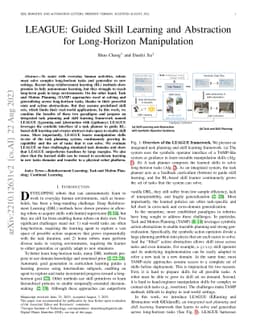 LEAGUE: Guided Skill Learning and Abstraction for Long-Horizon
  Manipulation