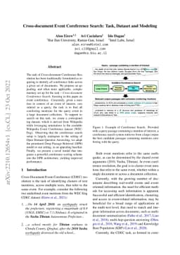 Cross-document Event Coreference Search: Task, Dataset and Modeling