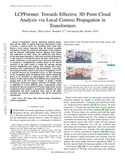 LCPFormer: Towards Effective 3D Point Cloud Analysis via Local Context
  Propagation in Transformers