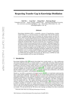 Respecting Transfer Gap in Knowledge Distillation