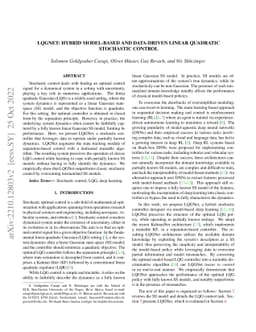 LQGNet: Hybrid Model-Based and Data-Driven Linear Quadratic Stochastic
  Control