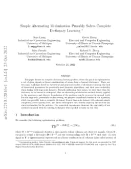 Simple Alternating Minimization Provably Solves Complete Dictionary Learning