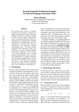 Towards Pragmatic Production Strategies for Natural Language Generation
  Tasks