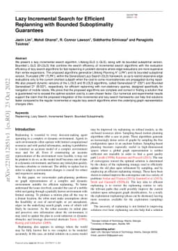 Lazy Incremental Search for Efficient Replanning with Bounded
  Suboptimality Guarantees