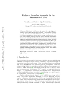 Kadabra: Adapting Kademlia for the Decentralized Web