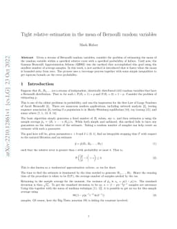 Tight relative estimation in the mean of Bernoulli random variables