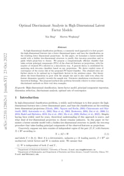 Optimal Discriminant Analysis in High-Dimensional Latent Factor Models