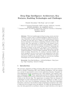 Deep Edge Intelligence: Architecture, Key Features, Enabling
  Technologies and Challenges