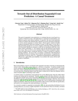 Towards Out-of-Distribution Sequential Event Prediction: A Causal
  Treatment