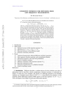 Consistent inference for diffusions from low frequency measurements