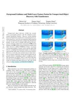 Foreground Guidance and Multi-Layer Feature Fusion for Unsupervised
  Object Discovery with Transformers
