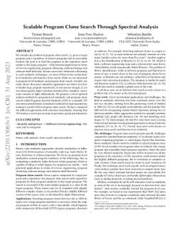 Scalable Program Clone Search Through Spectral Analysis