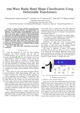 mm-Wave Radar Hand Shape Classification Using Deformable Transformers