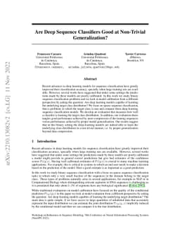 Are Deep Sequence Classifiers Good at Non-Trivial Generalization?