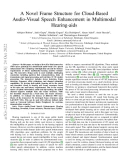 A Novel Frame Structure for Cloud-Based Audio-Visual Speech Enhancement
  in Multimodal Hearing-aids