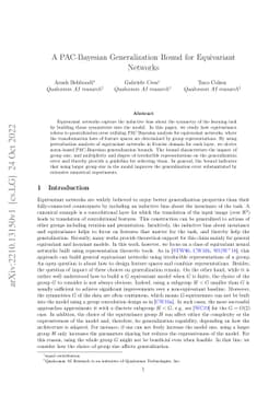 A PAC-Bayesian Generalization Bound for Equivariant Networks