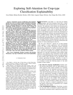 Exploring Self-Attention for Crop-type Classification Explainability