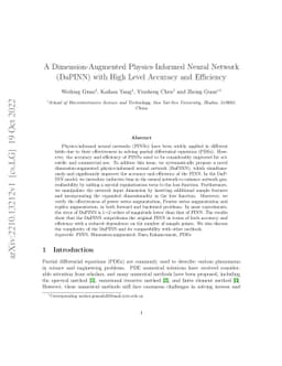 A Dimension-Augmented Physics-Informed Neural Network (DaPINN) with High
  Level Accuracy and Efficiency