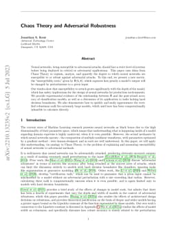 Chaos Theory and Adversarial Robustness