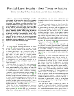 Physical Layer Security -- from Theory to Practice