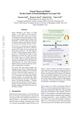 Neural Theory-of-Mind? On the Limits of Social Intelligence in Large LMs