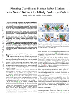 Planning Coordinated Human-Robot Motions with Neural Network Full-Body
  Prediction Models