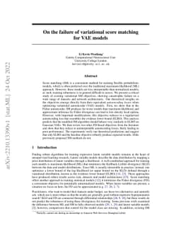 On the failure of variational score matching for VAE models