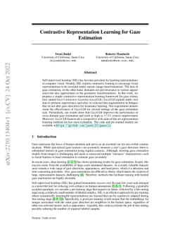 Contrastive Representation Learning for Gaze Estimation