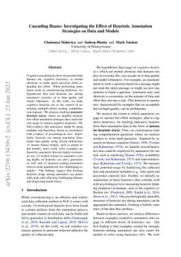 Cascading Biases: Investigating the Effect of Heuristic Annotation
  Strategies on Data and Models