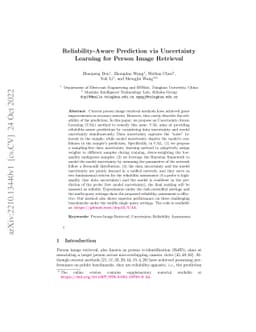 Reliability-Aware Prediction via Uncertainty Learning for Person Image
  Retrieval