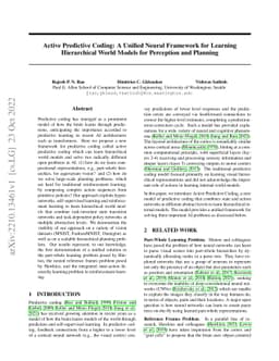 Active Predictive Coding: A Unified Neural Framework for Learning
  Hierarchical World Models for Perception and Planning