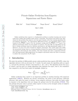 Private Online Prediction from Experts: Separations and Faster Rates