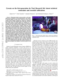 Caveats on the first-generation da Vinci Research Kit: latent technical
  constraints and essential calibrations