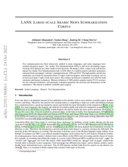 LANS: Large-scale Arabic News Summarization Corpus