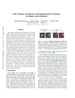 GliTr: Glimpse Transformers with Spatiotemporal Consistency for Online
  Action Prediction